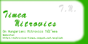 timea mitrovics business card